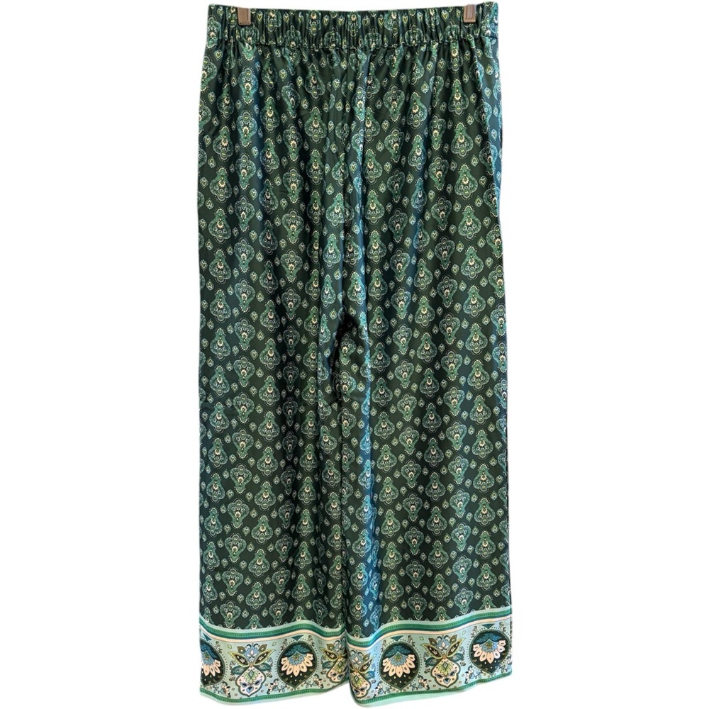 Loft Set Medallion Border Floral Sleeveless Tie Top & Wide Leg Pants Set XS /‎ S - Picture 9 of 9